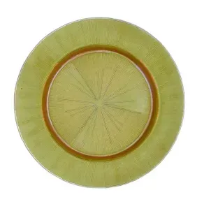 Plato Base Oro Vidrio Vajilla Italiana